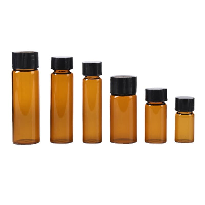 Transparent brown glass screw-top sample bottles, injection bottles, vials, reagent bottles, chemical sample bottles, vials