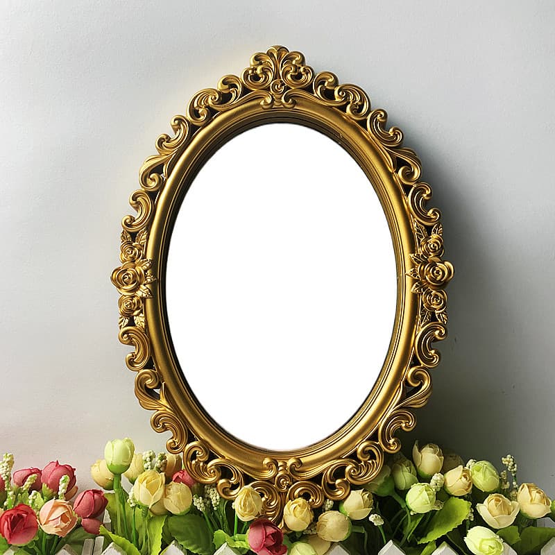 Factory Direct Supply New Arrival Background Entryway Decorative Mirror, Cosmetics Photography Prop, Plastic Spray-Gold Amazon