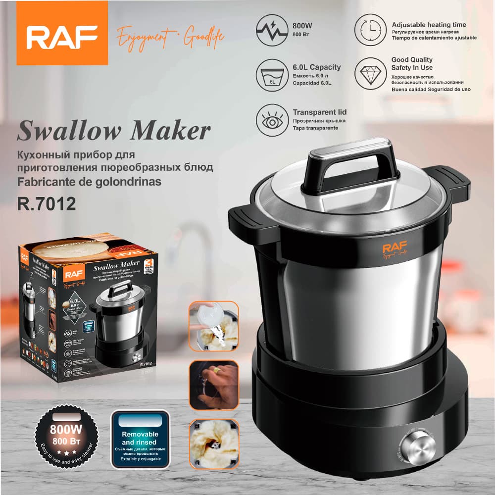 RAF European Standard Cross-Border 6L Large Capacity Fufu Machine for Africa, Cassava Machine, Heating Paste Machine, Curry Sauce Maker