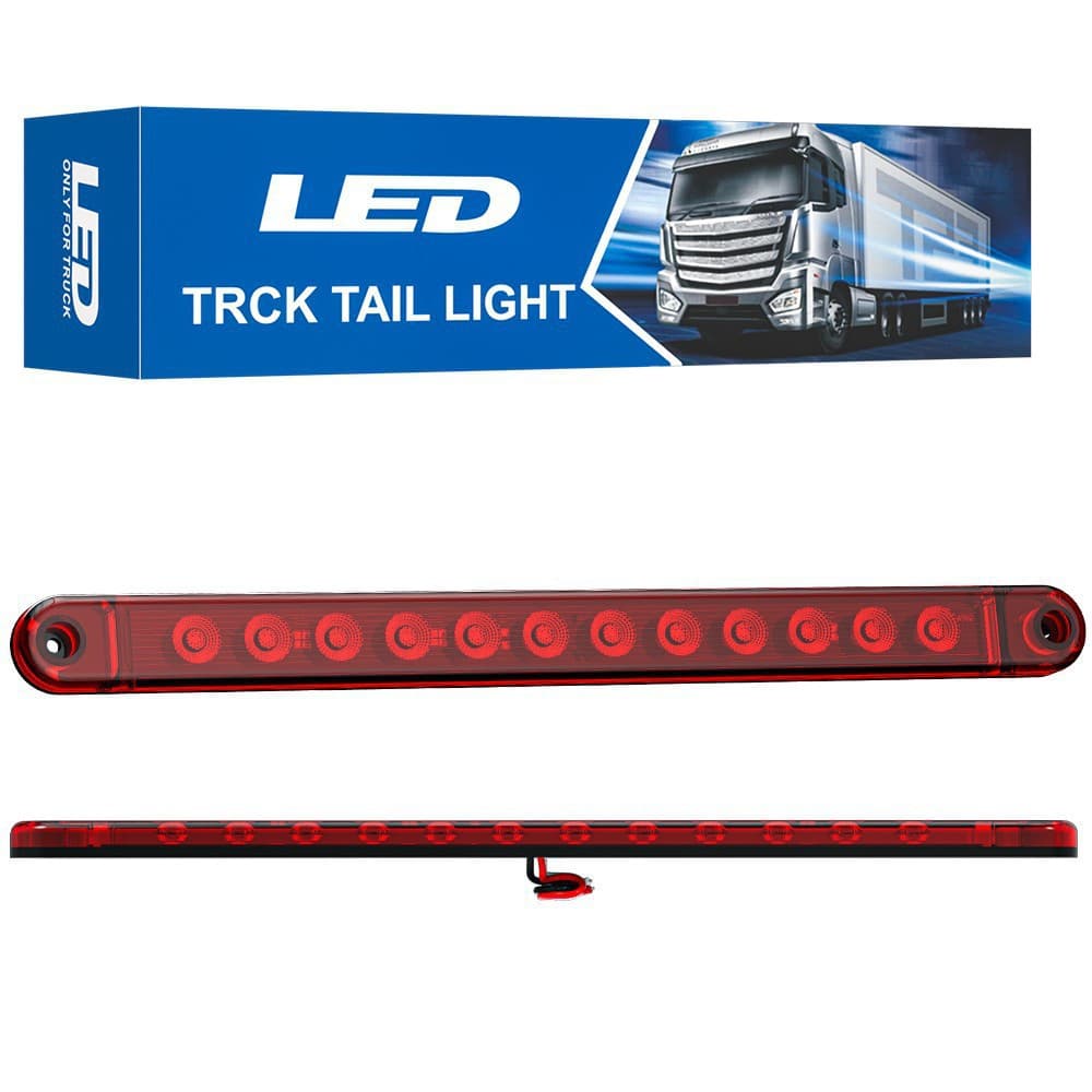 Car Lights 12Led Strip Pickup Truck Trailer Side Lights Tail Lights Red Brake Lights 12V High-Mounted Brake Lights