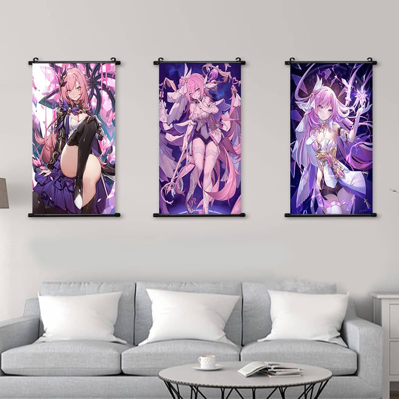 Honkai Impact 3 Kiana Kaslana Anime Star HD Hanging Painting Dormitory Decorative Painting Living Room Fabric Scroll Painting