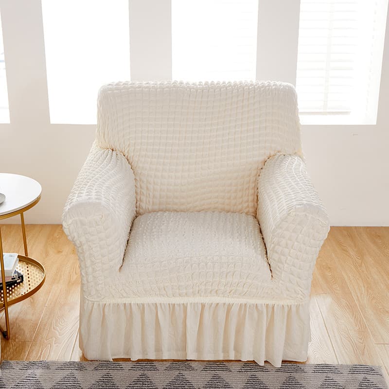 Amazon Solid Color Double Bubble Elastic Sofa Cover Skirt Bubble Sofa Cover Living Room Bedroom Sofa Cover