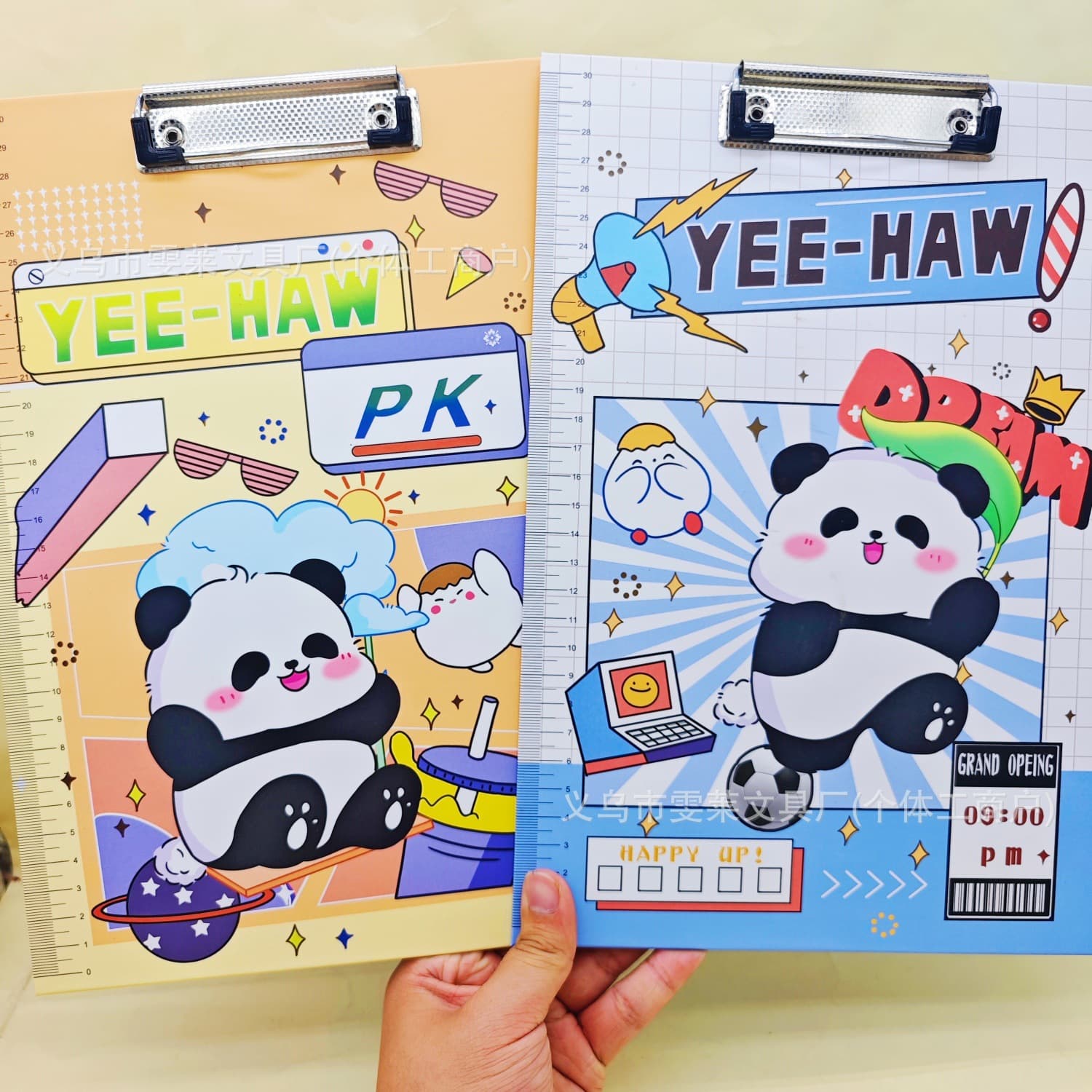 Cartoon Panda A4 Clipboard, Cute Writing Board for Students, Exam Pad, Cartoon Animation Folder