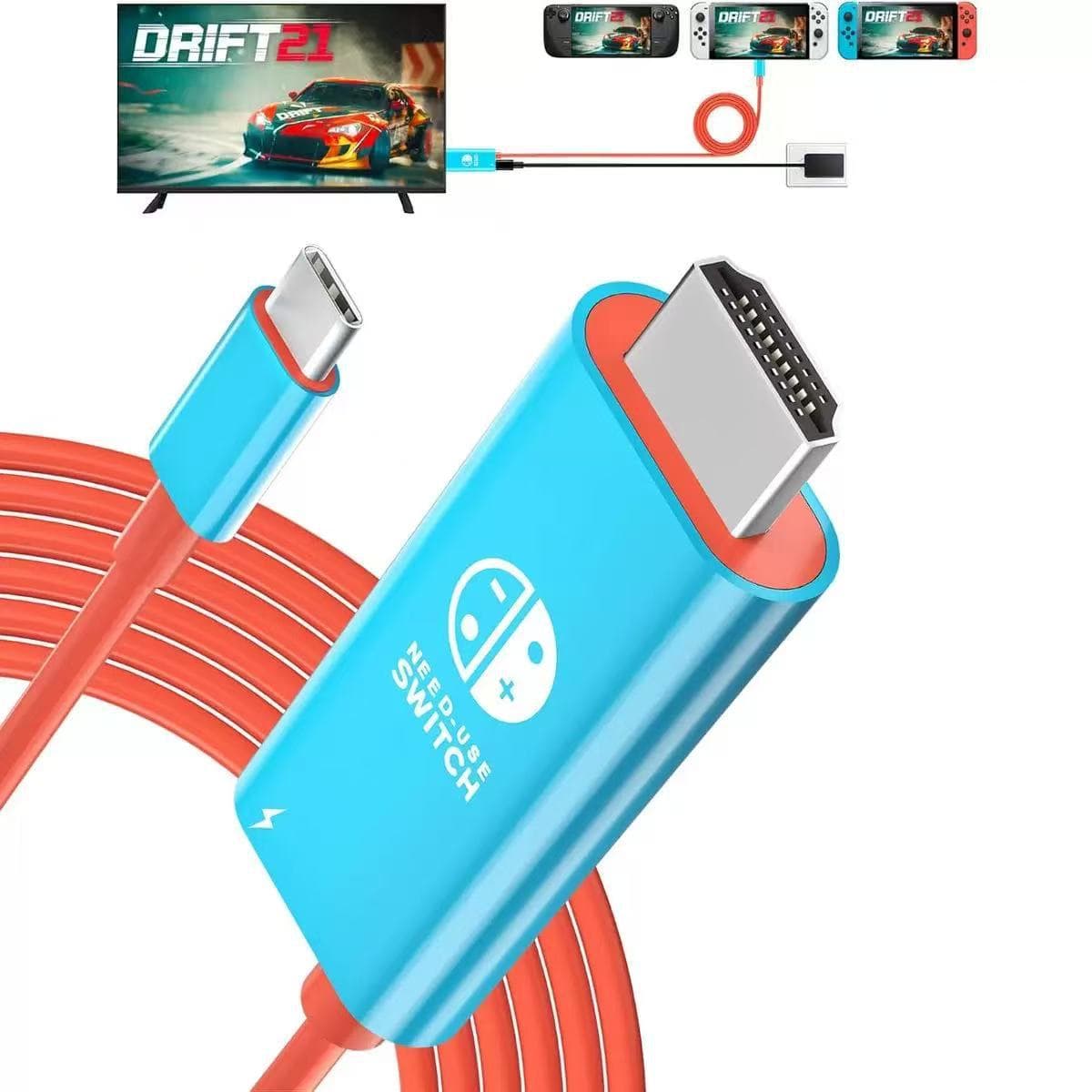 New Switch 2 Screen Projection Cable with Power Supply 2m Type-C to HDMI Adapter Cable 4K60HZ Game Screen Mirroring