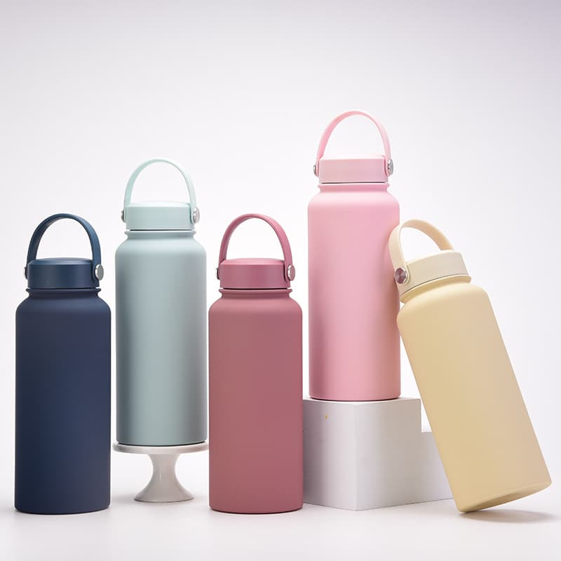 2026 New Stainless Steel Sports Water Bottle Large Capacity 1L American-Style Wide-Mouth Insulated Cup Portable Outdoor Water Cup Customization