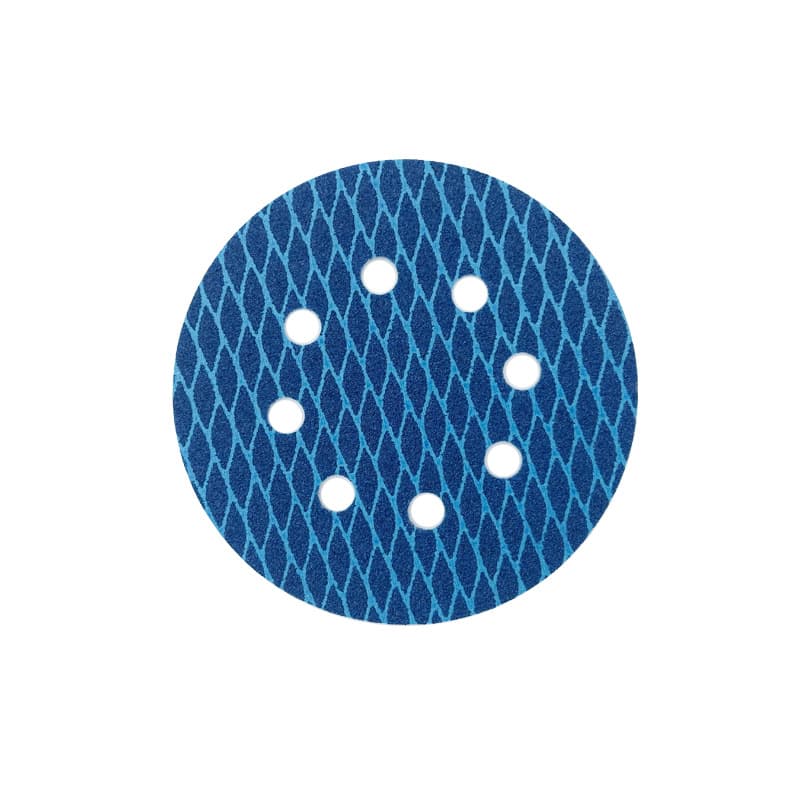 Blue diamond-shaped velvet-backed sandpaper, 6-inch 6-hole wet and dry disc sandpaper, diamond-shaped grid polishing sandpaper