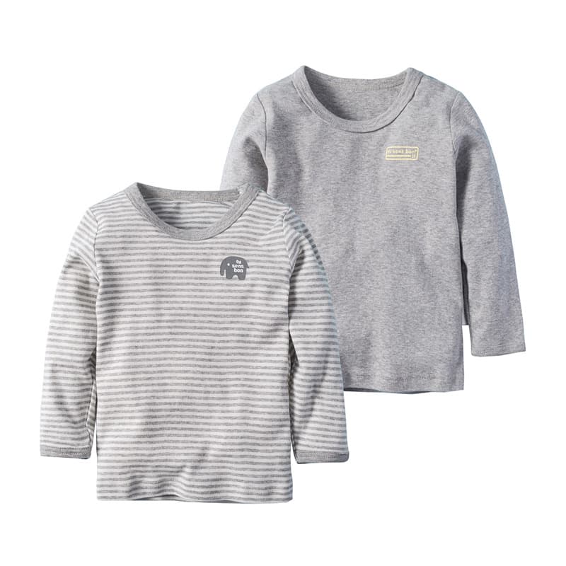 Distribution and dropshipping of stretchy elephant long-sleeved pants set, ribbed cotton base layer loungewear for infants, toddlers, and boys.