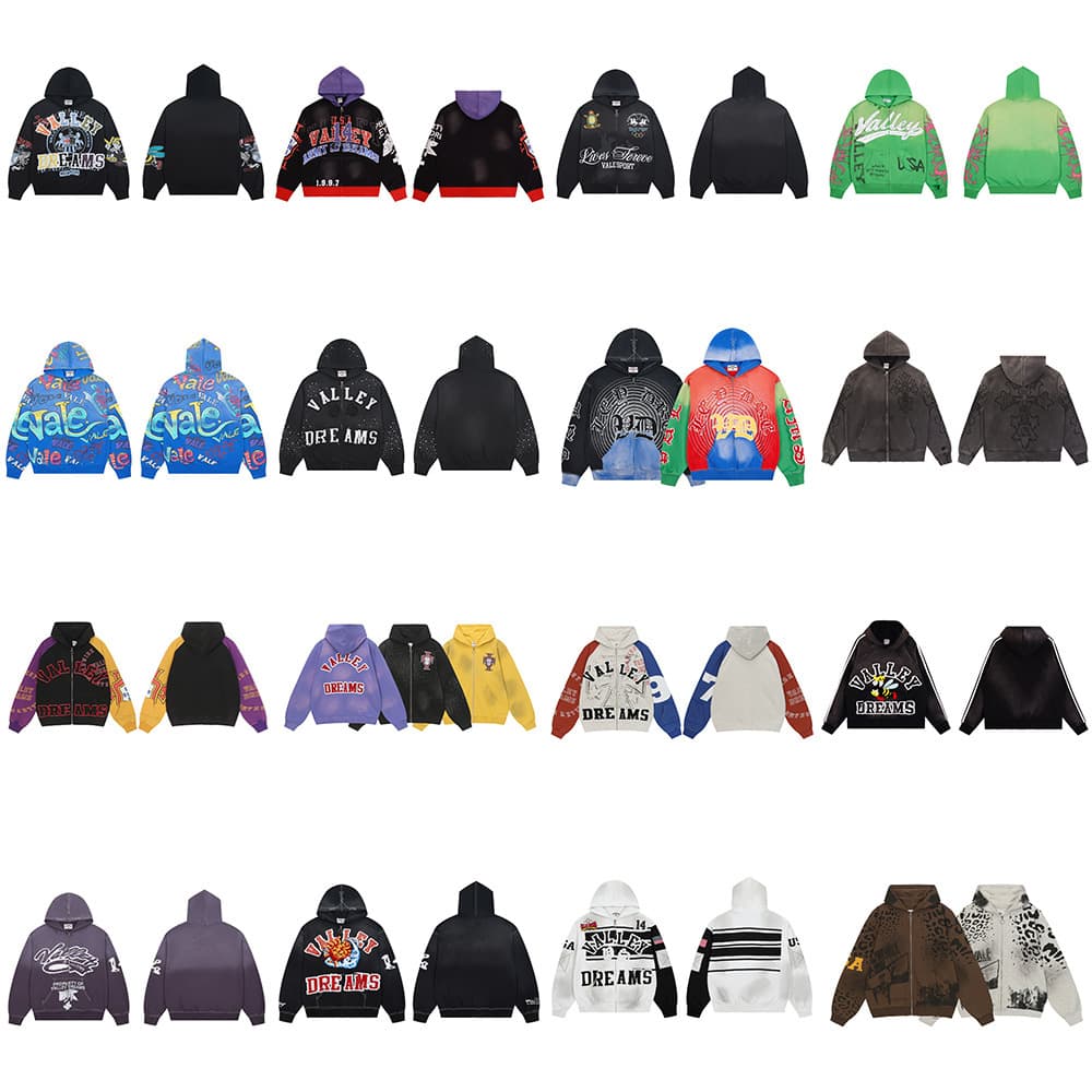26 American Street Hip-Hop Washed Distressed Vintage Pure Cotton Hoodie Men's Streetwear Printed Loose Fit