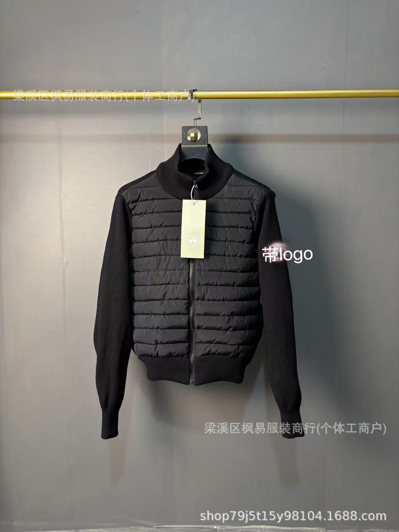 2026 New M Family Knitted Down Jacket Men's Patchwork White Duck Down Stand Collar Warm Versatile Casual Lightweight Coat