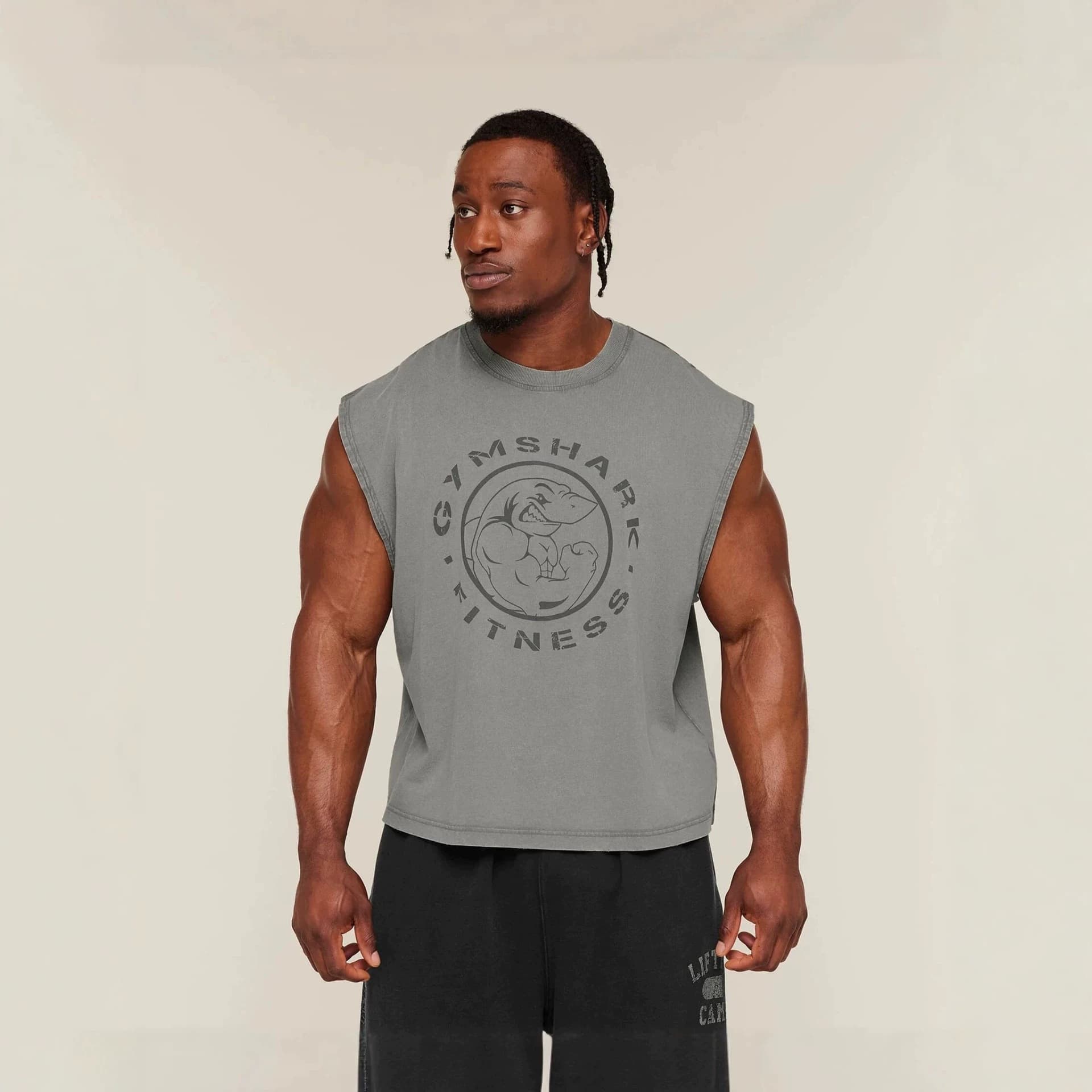 GYMSHARK American Street Style Men's Fitness T-Shirt Fashionable Casual Shark Tank Top Basketball Shirt