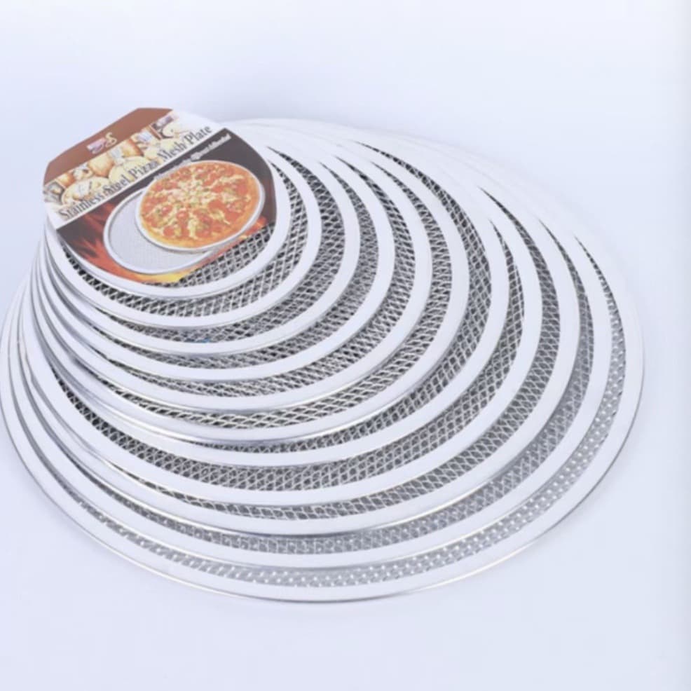 Thickened round aluminum pizza baking tray, 8-20 inch pizza sieve, oven baking tool, commercial and home use.