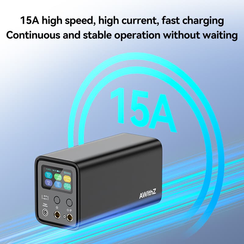 AWithZ UF20B Super Farad Capacitor Spot Welder for 18650 Lithium Batteries, Stainless Steel Nickel Strip, Compact Tool