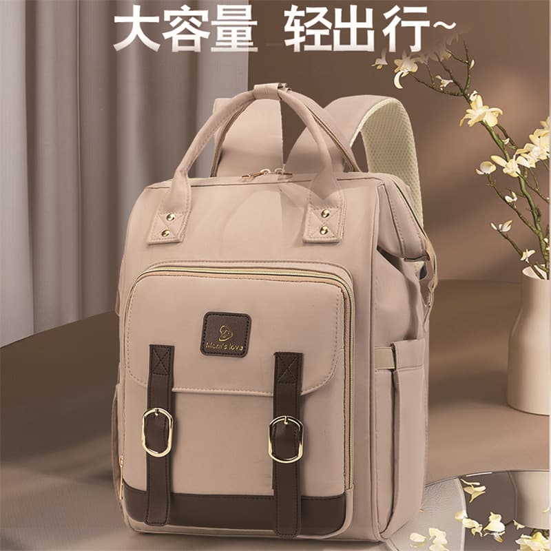 2026 New Fashion Multi-Functional Diaper Bag, Mommy Bag, Cross-Border Simple Large Capacity Baby Outing Double Shoulder Bag