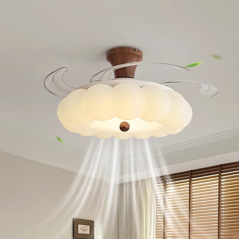 CASAGD bedroom fan light mid-century style new dining and living room ceiling light, mid-century cream style 2025 new edition