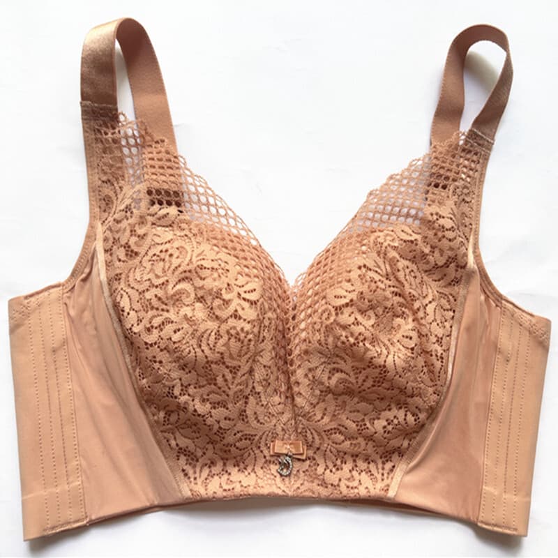 Brand Lace Cotton Inner Lining Comfortable Breathable Non-Wire Bra Cup Push-Up Adjustable Side Coverage Women's Underwear 8066
