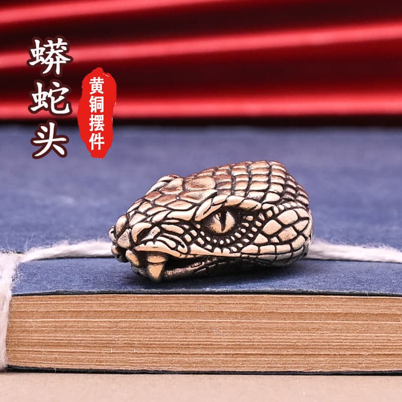 Brass Python Pendant Zodiac Snake Paracord Pendant Snake Head Outdoor Knife Pendant Keychain Handmade Accessory Craft
