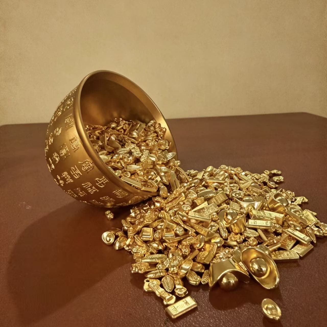 Solid placer gold small gold bar simulation ornaments for fortune desktop fortune home decoration brass Pfaff cylinder filler
