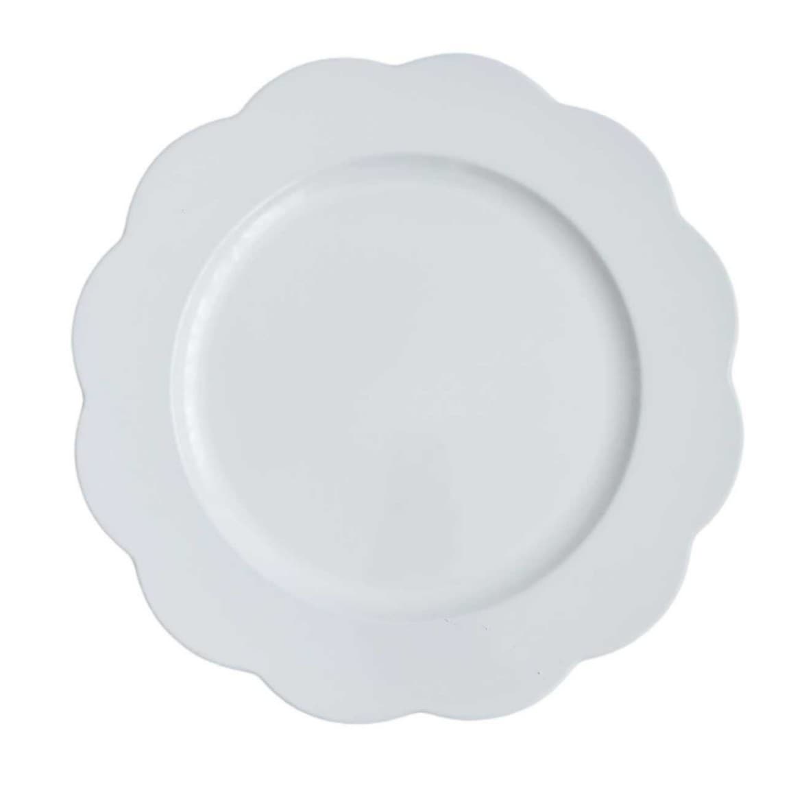 Vintage Minimalist Lace Pure White Ins Style 12-Petal Decorative Plate Cross-Border Wedding Plate Mat White Lace Plate