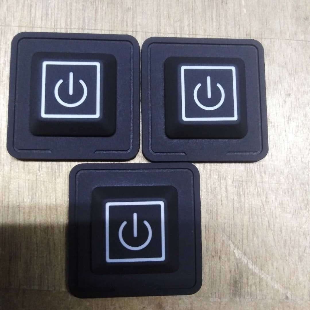 Square Single Opening Three-Position Silicone Switch Button Cover for Heating Apparel Temperature Control Switch, Accessory for Switching Power Supply