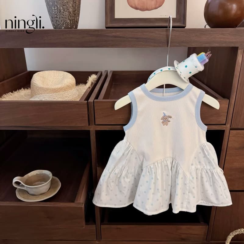 Ningli Girls' Princess Vest Dress New Summer Style Kids' Patchwork Gown Dress Baby Girls' Fashionable Dress
