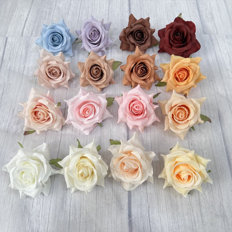 Rose head small corner rose flower wedding decoration artificial flower head large event festival backdrop flower wall flower head