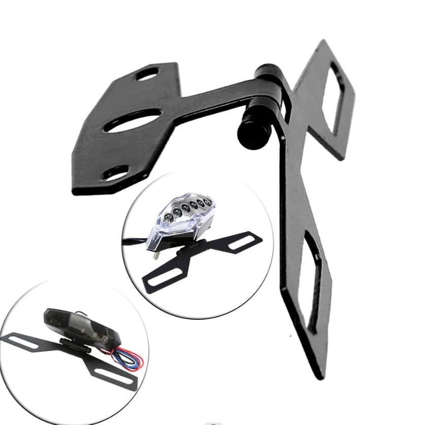 Motorcycle Accessories Modified Tail Light License Plate Bracket ATV Off-Road Vehicle Fixed Folding License Plate Lighting Tail Light Bracket