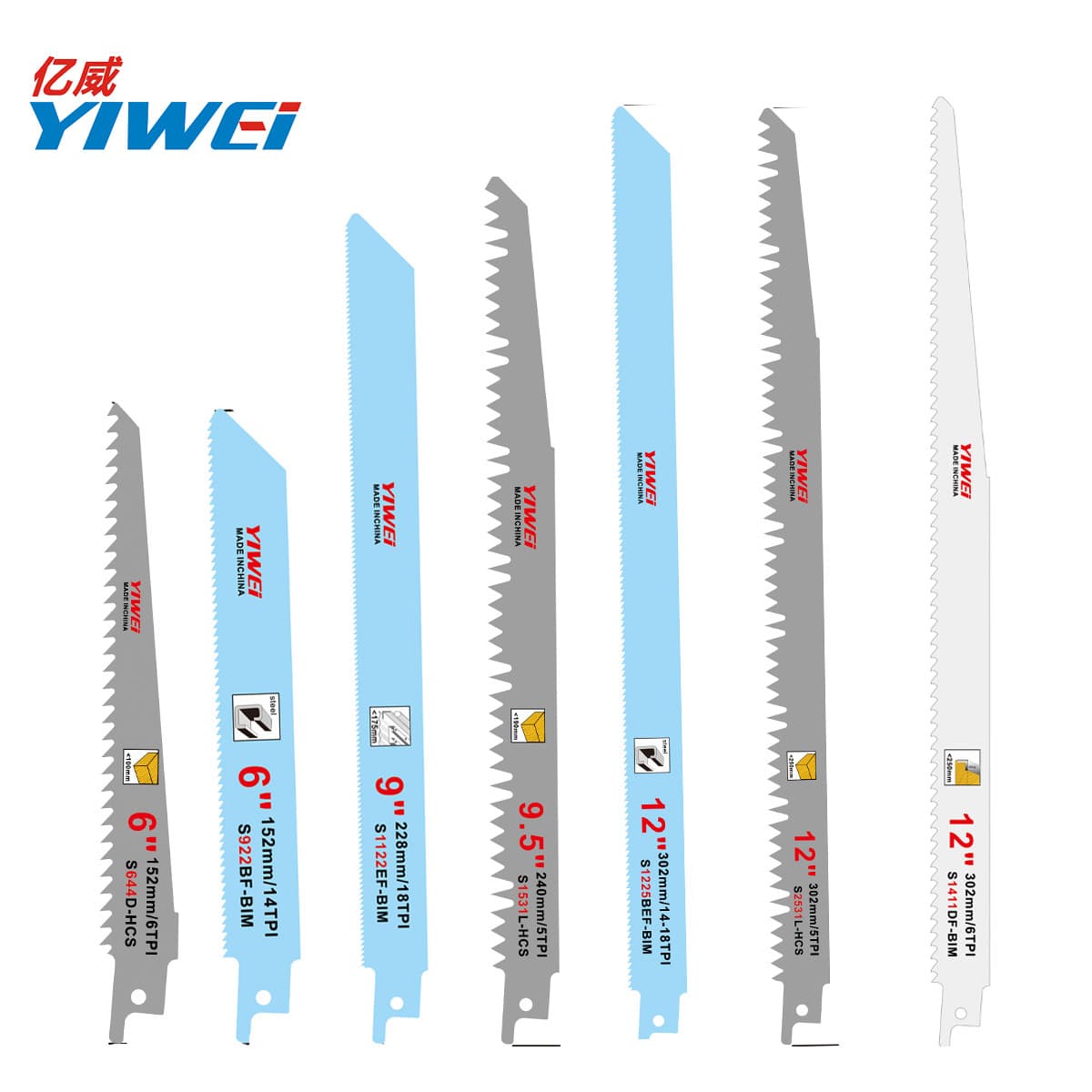 Yiwei Tools specializes in producing professional reciprocating saw blades for cutting metal, wood, and PVC, dual-purpose electric saw blades