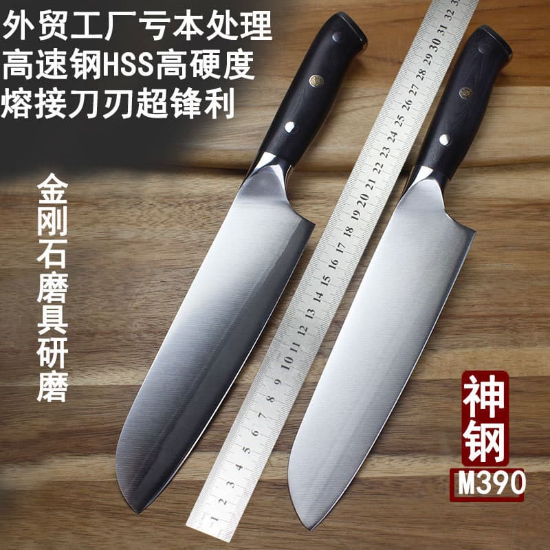 Divine steel Santoku chef's knife, M390 ultra-sharp and durable, high-speed steel welded edge tool steel