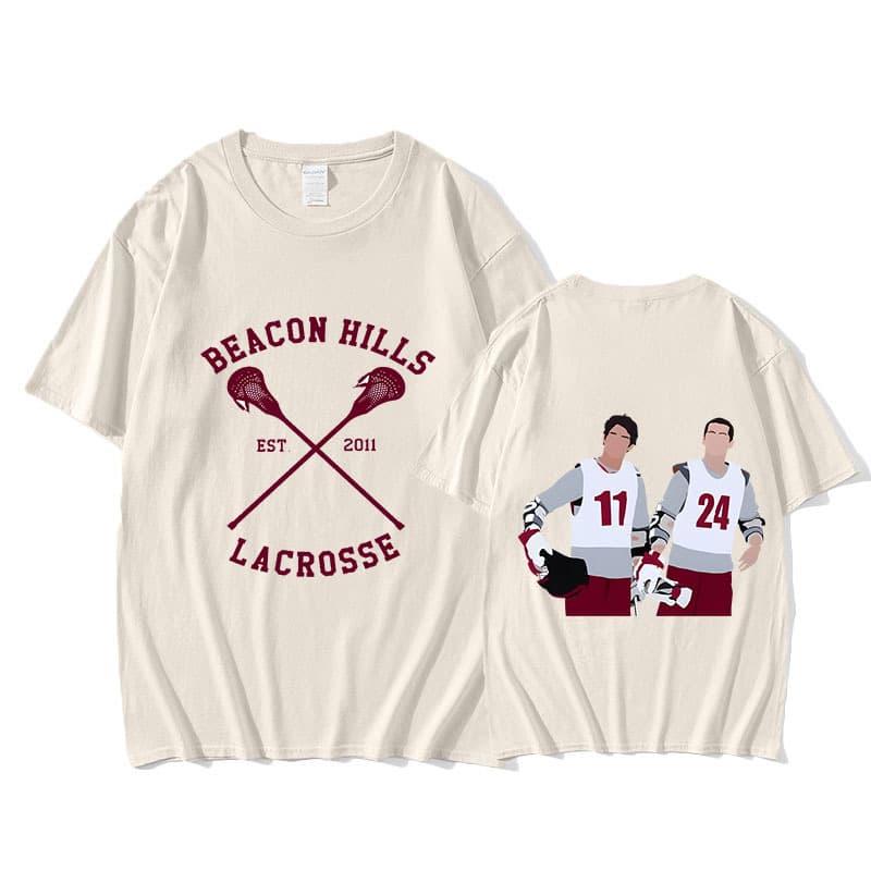 Teen Wolf T-shirt Men Clothing Vintage Cotton Tee-shirt Short