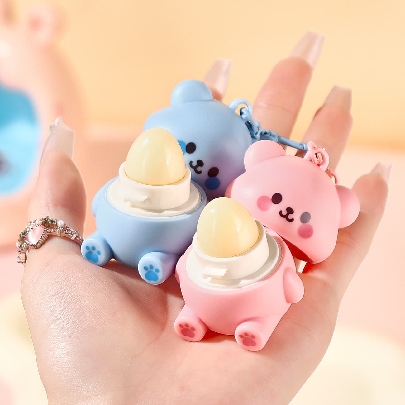 Charming Tale Bear Cute Lip Balm for Kids, Moisturizing, Hydrating, Specifically for Girls, Colorless Cartoon Style