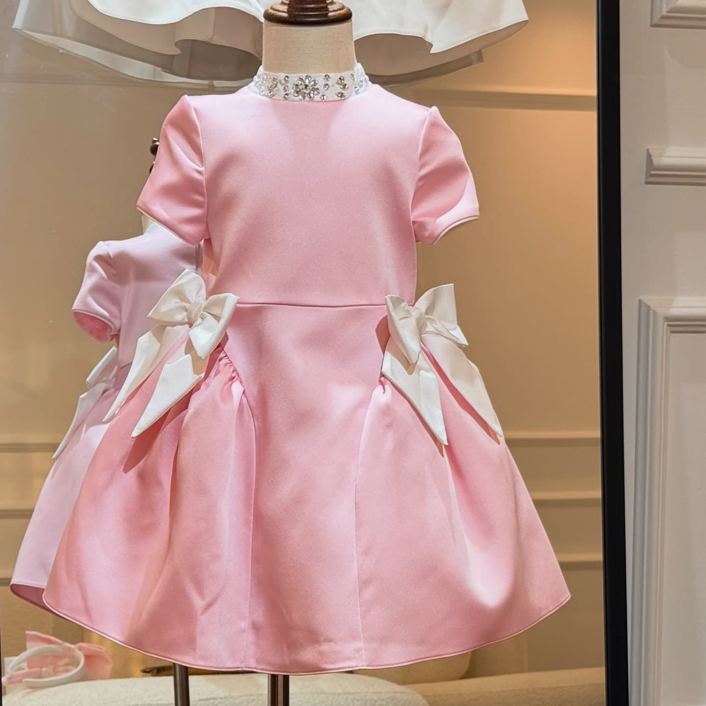 Pink Princess Dress for Girls 2026 New Style Toddler Satin Baby Pink White One-Year-Old Gown Amazon