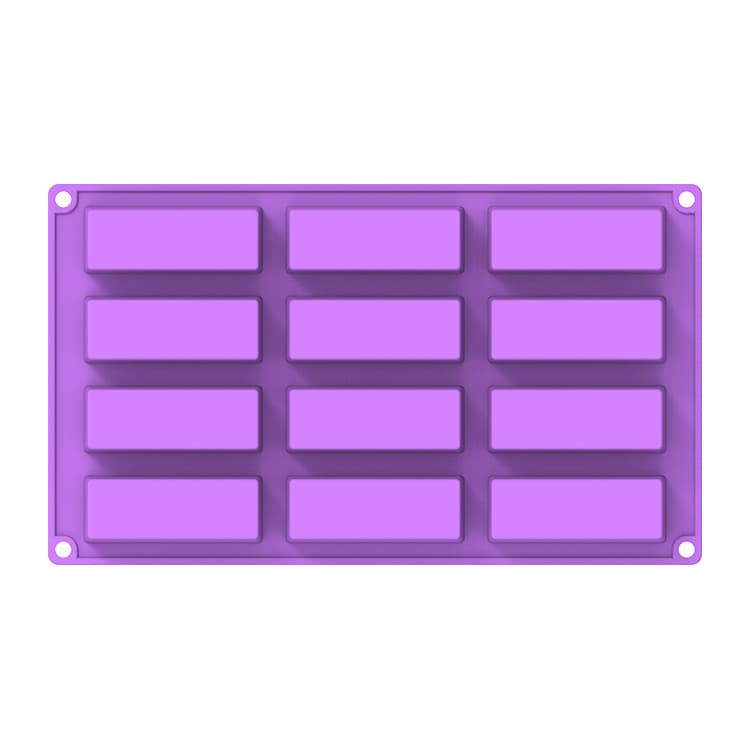 Strictly Selected In-Stock Fondant Baking Tool 12-Cavity Rectangular Silicone Soap Mold for Cold Process Soap Small Square Soap Mold