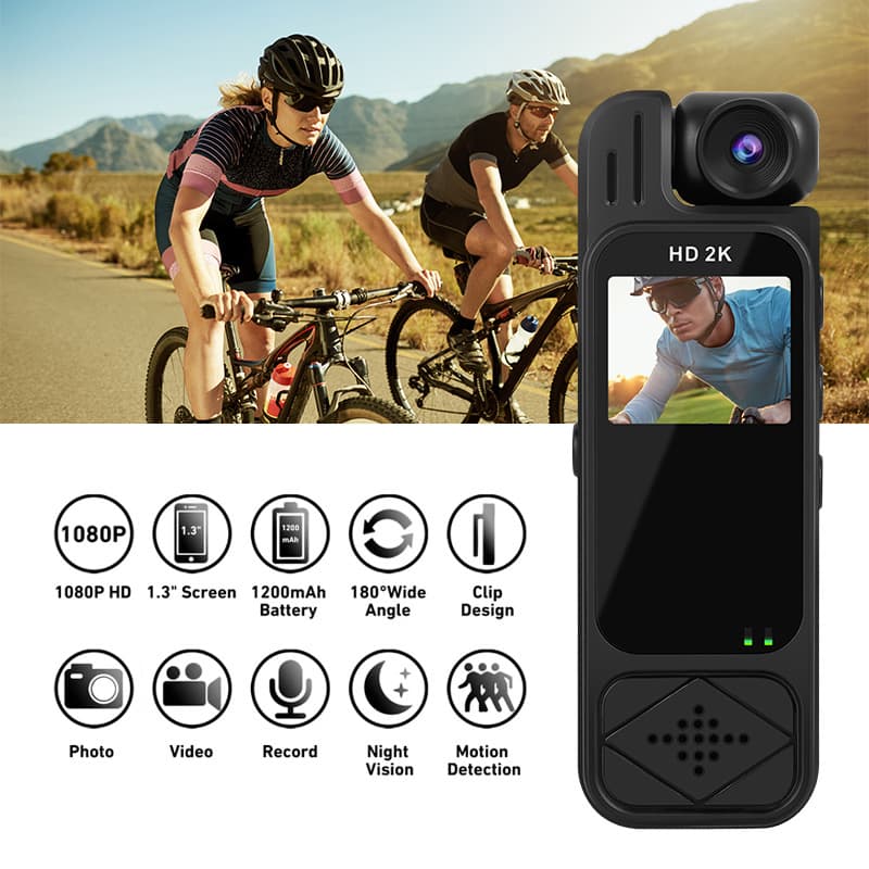 Y9 Camera Clip Camcorder HD Infrared Night Vision Portable with Screen Recorder