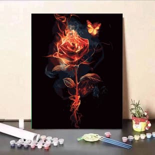 New Beautiful Butterfly Rose Portrait Landscape Digital Oil Painting DIY Hand-Painted Coloring Kit for Best Friend Gift Decorative Art