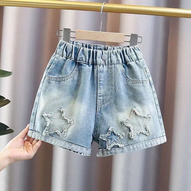 Summer Girls' Shorts 2026 New Style Children's Denim Shorts for Big and Middle Kids, Loose Thin Design for Outdoor Wear, Trendy