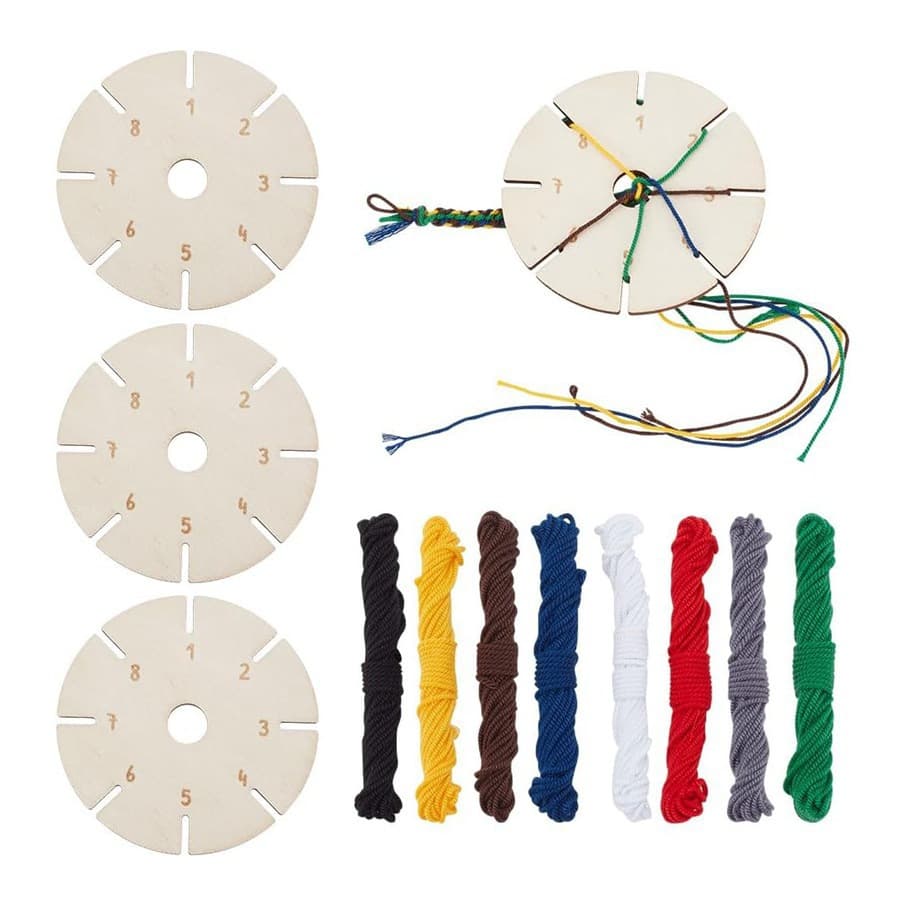 New Export Style Wooden Round Bracelet Weaving Board, Handmade Braid Disc, Round Bracelet Weaving Board, Bracelet Making Tool
