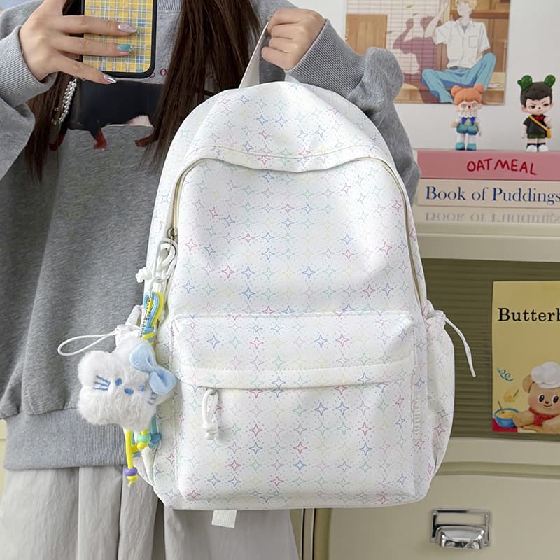 2026 New Cute Girly Star Backpack Ruiying High Beauty Backpack for Junior High and High School Girls
