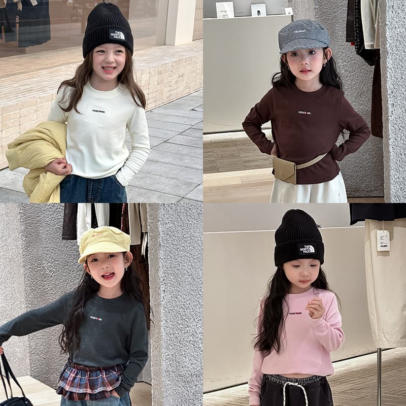 Aimobaby 2025 Autumn Children's Wear, Girls' Baby Soft and Warm Mousse Cashmere Versatile Letter Print Base Layer