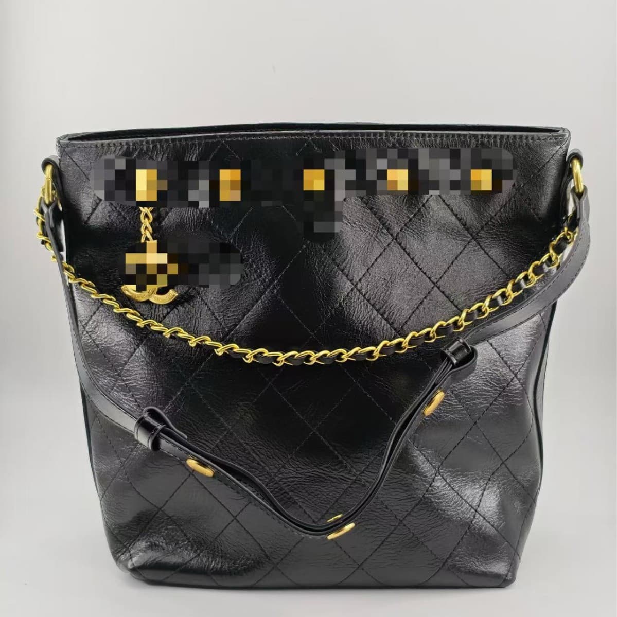Korean Style New Retro Hippie Bucket Bag Hobo Bag Diamond Quilted Chain Tote Crossbody Shoulder Bag for Women
