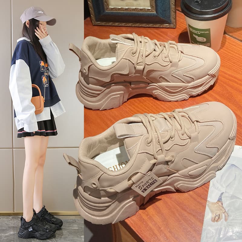 Ins Chunky Platform Dad Sneakers Women 2023 Spring New Korean Style Student Casual Sports Shoes Xi K-9