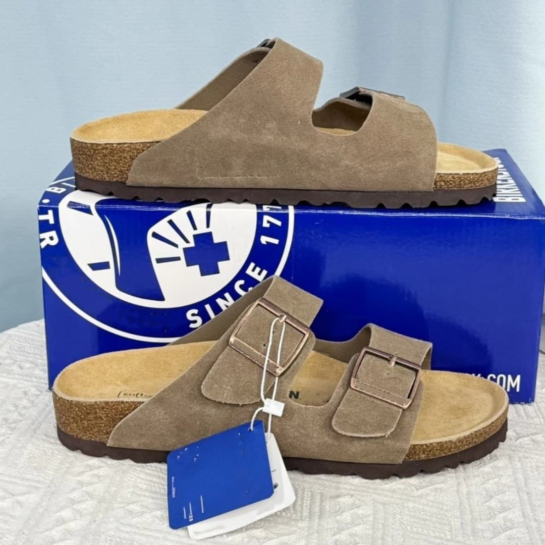 Pure original 1:1 Birkenstock flip-flops, factory direct issuance, Birkenstock sandals, women's thick-soled lazy slippers, Bockin shoes for men
