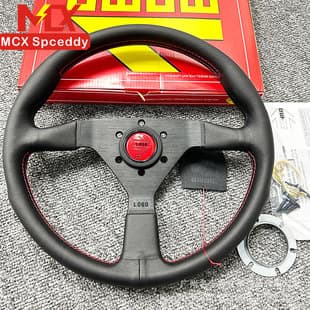 14 Inch Genuine Leather Racing Steering Wheel V1 Universal 70mm PCD