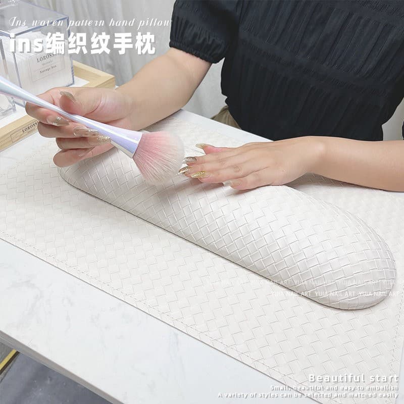 New Ins Woven Pattern Nail Art Hand Rest Set Russian Style Cushion Leather Texture Pillow Holder Tool for Nail Salon