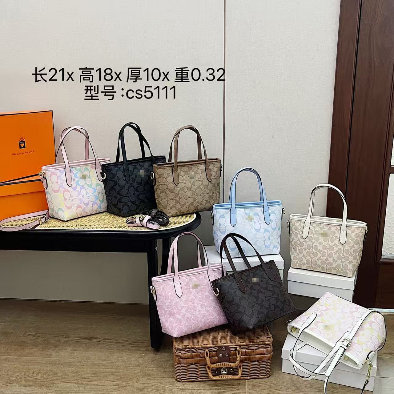 Coach C Brand Women's Classic Monogram City15 Mini Tote Bag, Shoulder Crossbody Handbag, Shopping Basket Bag