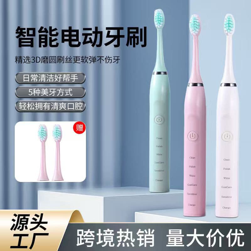 Adult Electric Toothbrush USB Rechargeable Ultrasonic Vibration Automatic Soft Bristles for Men and Women Couples Roman Column Design