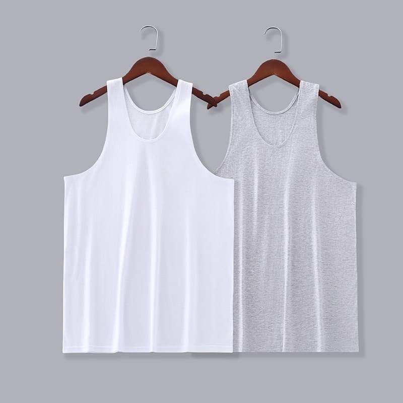 Men's vest, thin and lightweight pure cotton, sporty, loose fit, sweat-absorbent, suitable for layering or as a base layer.