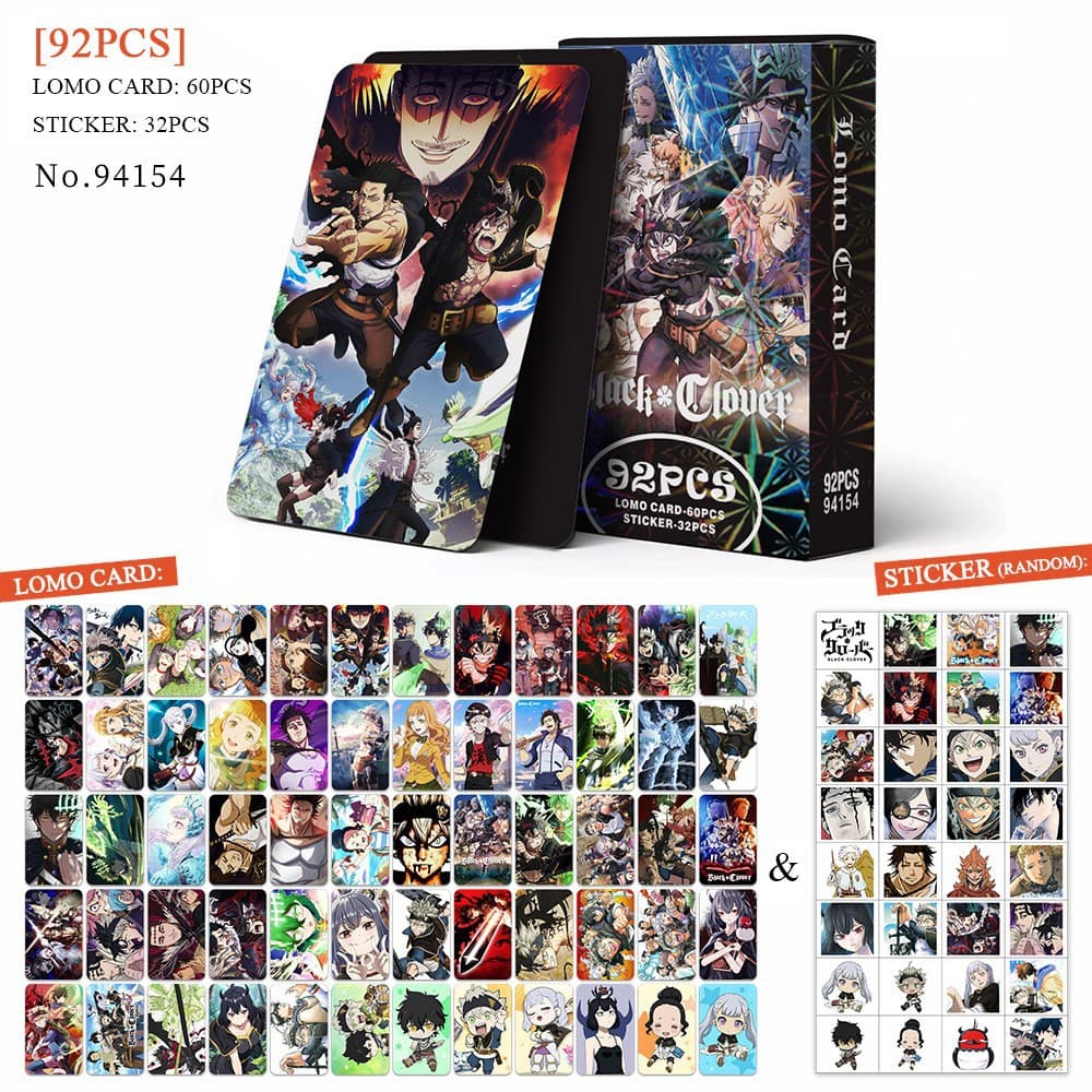 Cross-border special supply of 92 cards in stock, black five-leaf clover high-definition color printing two-dimensional animation peripheral LOMO cards