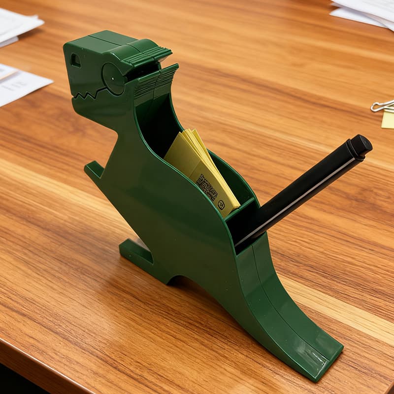 Green Dinosaur Sticky Note Box Vertical Desktop Cute Creative Animal Ornament Office Business Card Holder Stationery Gift