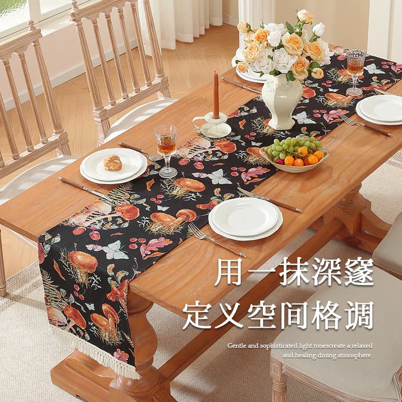 Cross-border Hot Selling Cotton-Linen Blend Table Runner, Modern Farmhouse Style Coffee Table Decorative Runner for Parties