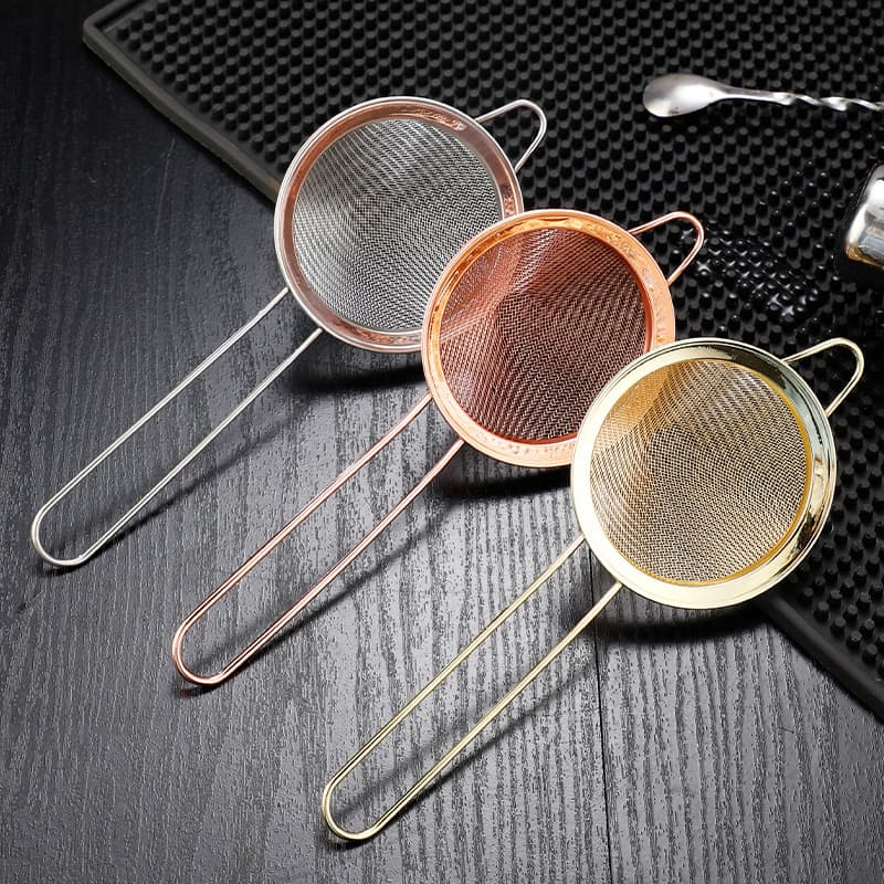 Bartender ice strainer, bar tool cocktail strainer, ice separator, filter spoon double-layer filter